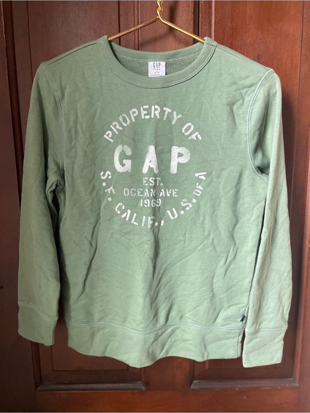 Gap kids boys extra large 14-16 green sweatshirt